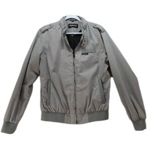 Members Only Iconic Racer Retro Jacket Mens Small Grey Preppy
